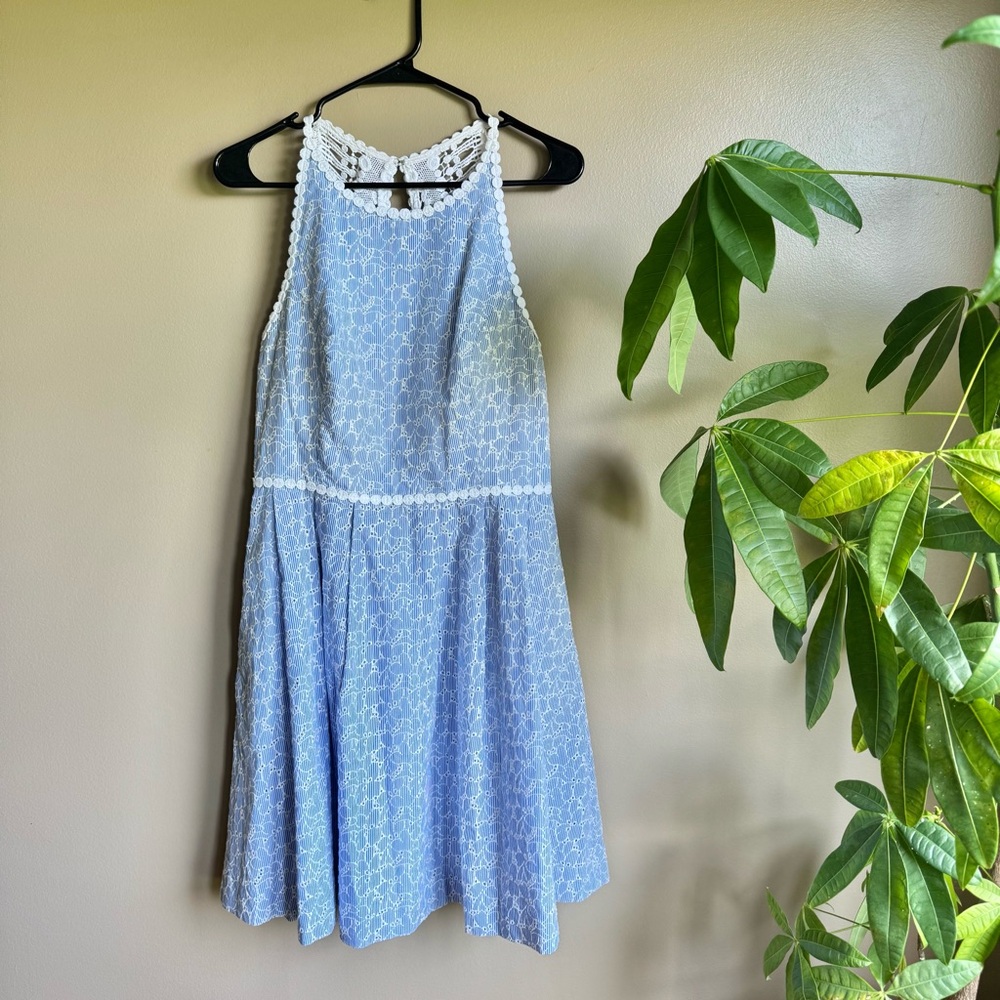 Lilly Pulitzer Blue Lace Halter Dress